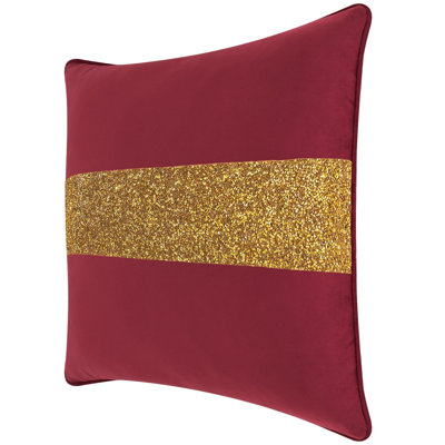 Coussin lumineux avec rayures strass - velours