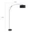 Lampe sur pied arquée, bras réglable et base en marbre véritable noir, 81 po