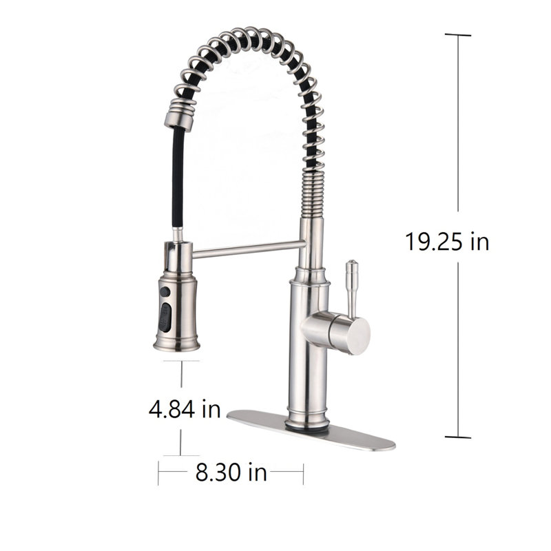 Robinet de cuisine tactile avec douchette extractible, Nickel brossé