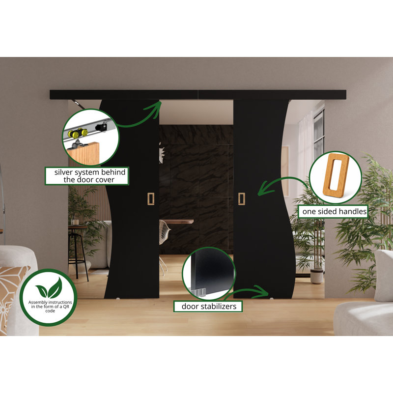 Benius 2 Door, 194cm x 205cm, Black