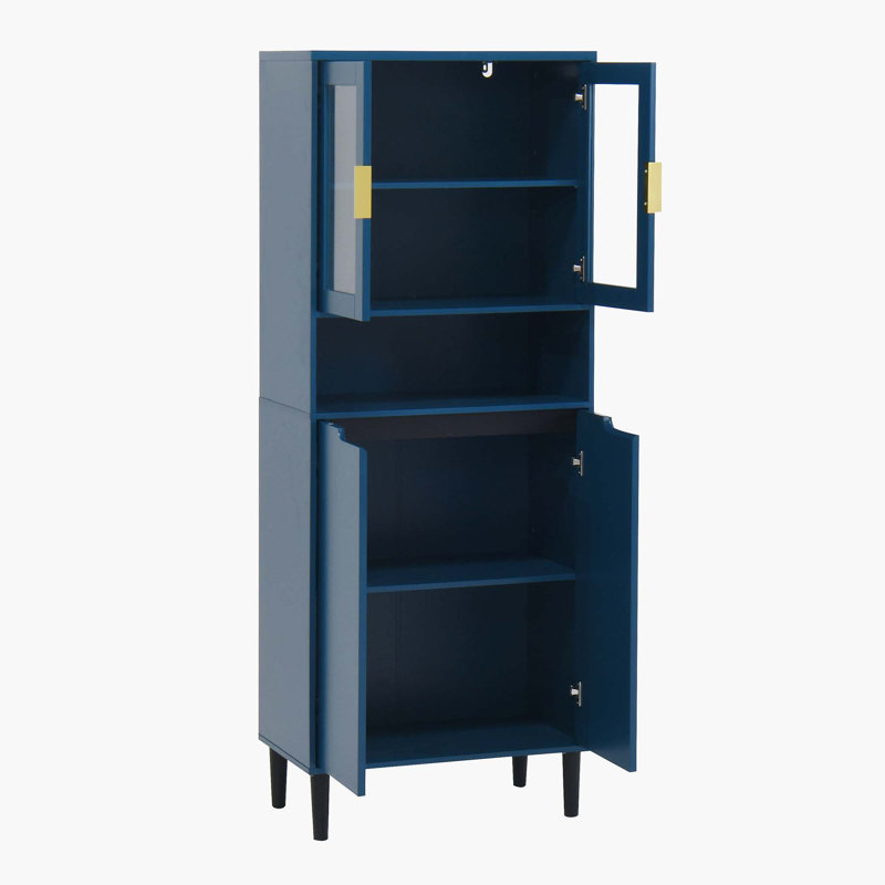 Versatile Tall Storage Cabinet for Multiple Spaces, Offering Ample Storage and Stylish Design., Blue