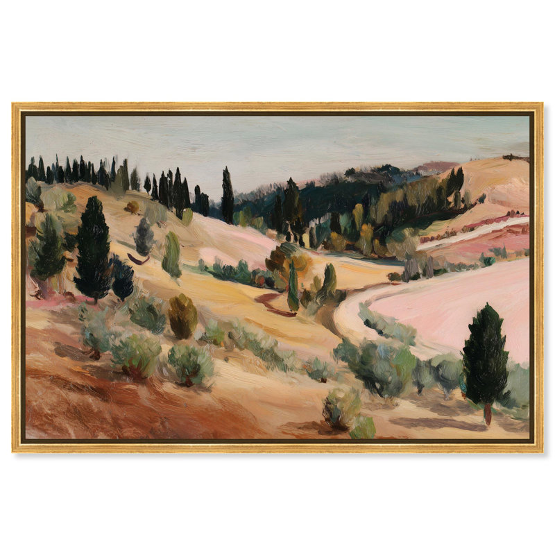Décoration murale sur toile Ochre Hills III par Art Remedy, cadre doré, 54 x 36, H 37 po x l 55 po, Cadre doré