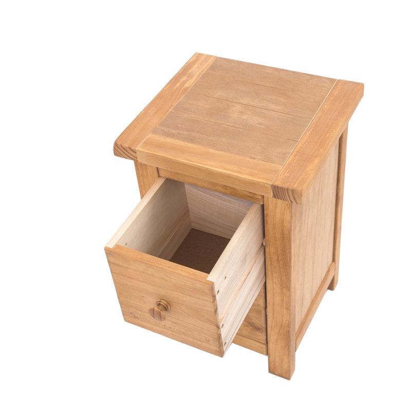 Pompey 35cm W Plywood / Laminate Board Bedside Table, Waxed