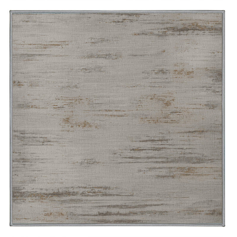 Machine Washable Abstract Gray Area Rug, Square 4'
