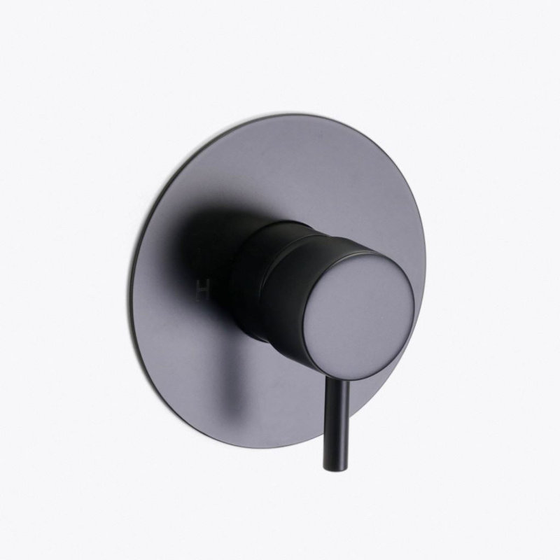 Metro 1 Way Pressure Balance Shower Mixer - Wall Mount - 6" Brass/Polished Nickel, Matt Black