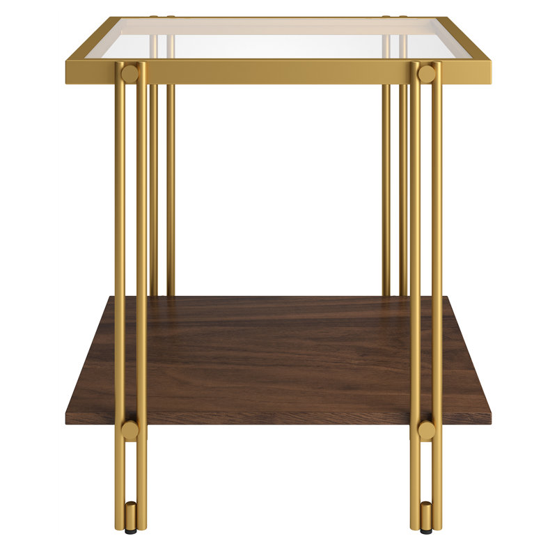Inez Glass Top End Table