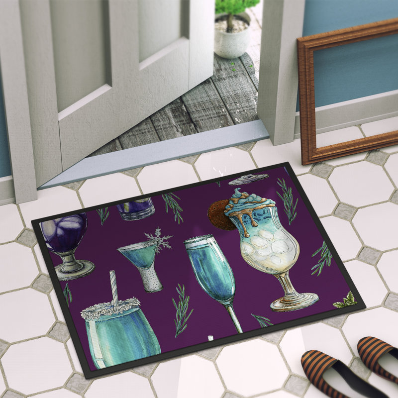 Daritza Outdoor Doormat, 36" W x 24" L, Purple