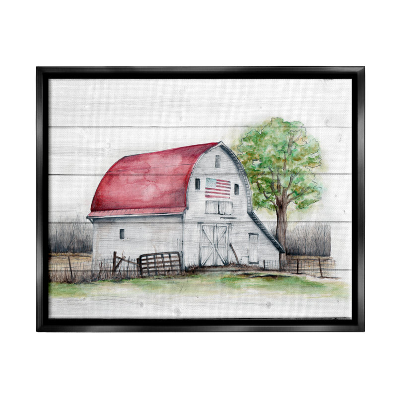 Cadre flottant rustique Americana Barn par Studio 731 rep. Levison Designs, Cadre flottant noir de jais