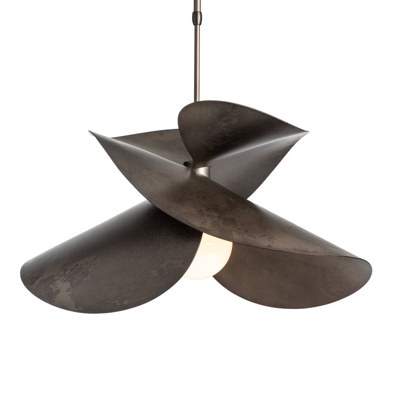 Hibiscus 1 - Light Unique/Statement Geometric Pendant, Dark Smoke