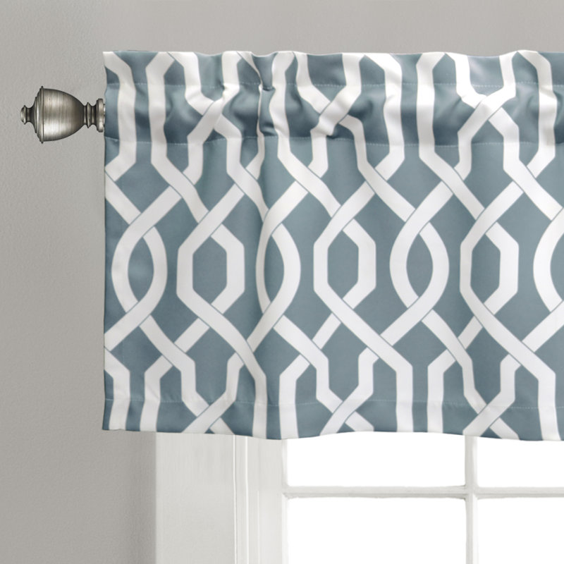 Geometric Tailored Window Pelmet, Blue