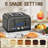 Toaster 4 Slice, LCD Display, 6 Shade Settings, 1.5'' Wide Slots Toaster,1500W-104322276