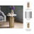 Charlemont Metal 22"H Marble Top Side Table with Gold Cylinder Base for Modern and Contemporary Accent