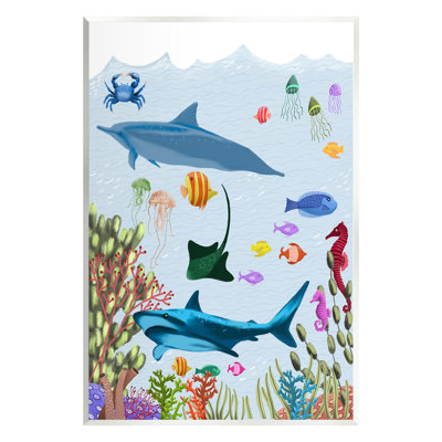 Sharks & Fish Underwater Wall Plaque Art by Regina Moore