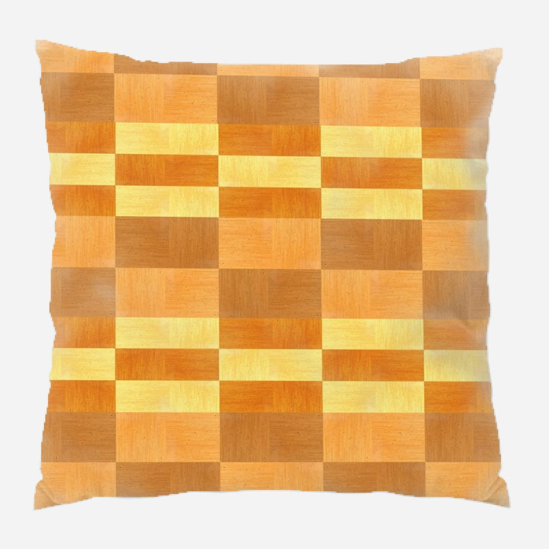 Microsuede Reversible Throw Pillow, Orange Geometric 1