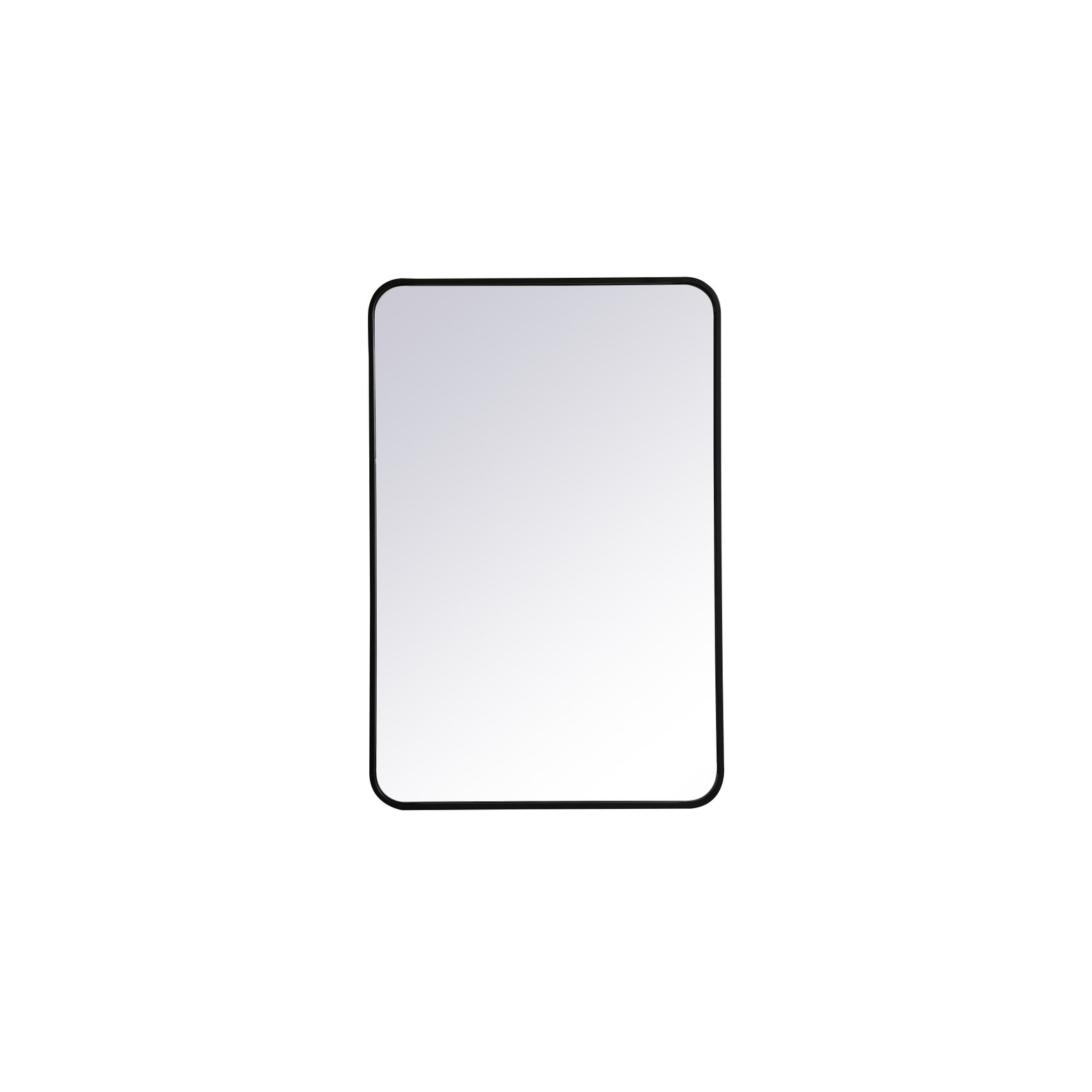 Sabine Metal Rounded Rectangle Wall Mirror, Black, 36" x 24"