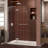 DreamLine Aqua Ultra 36 inch D x 60 inch W x 74 3/4 inch H Frameless Hinged Shower Door in Brushed Nickel with Right Drain Biscuit Shower Base Kit-29345639-29345643-132212455