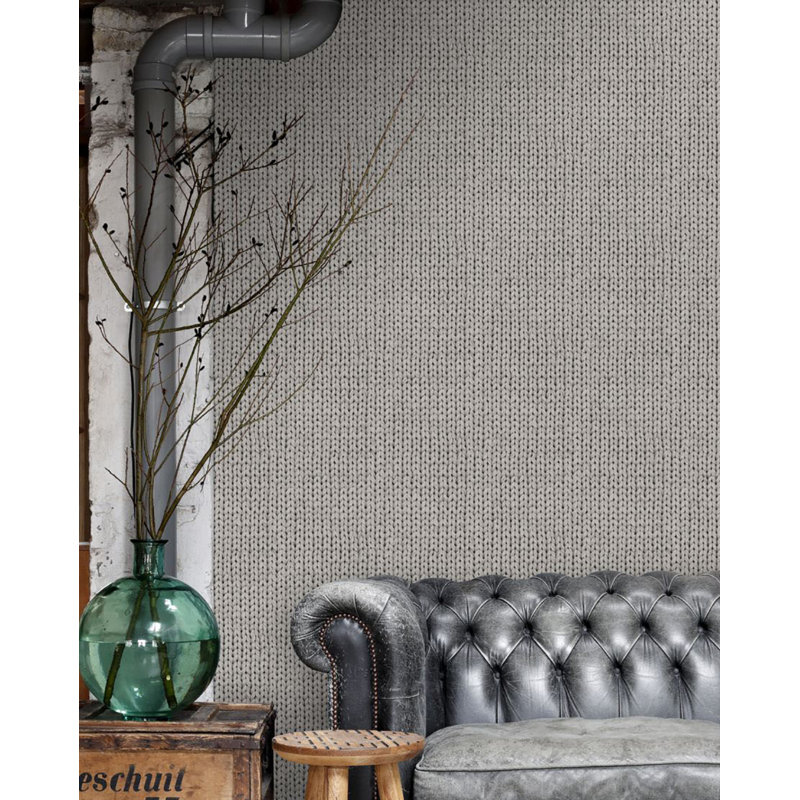 Rouleau de papier peint l 33 pi x l 20,5 po fabric Palmer Square, Taupe