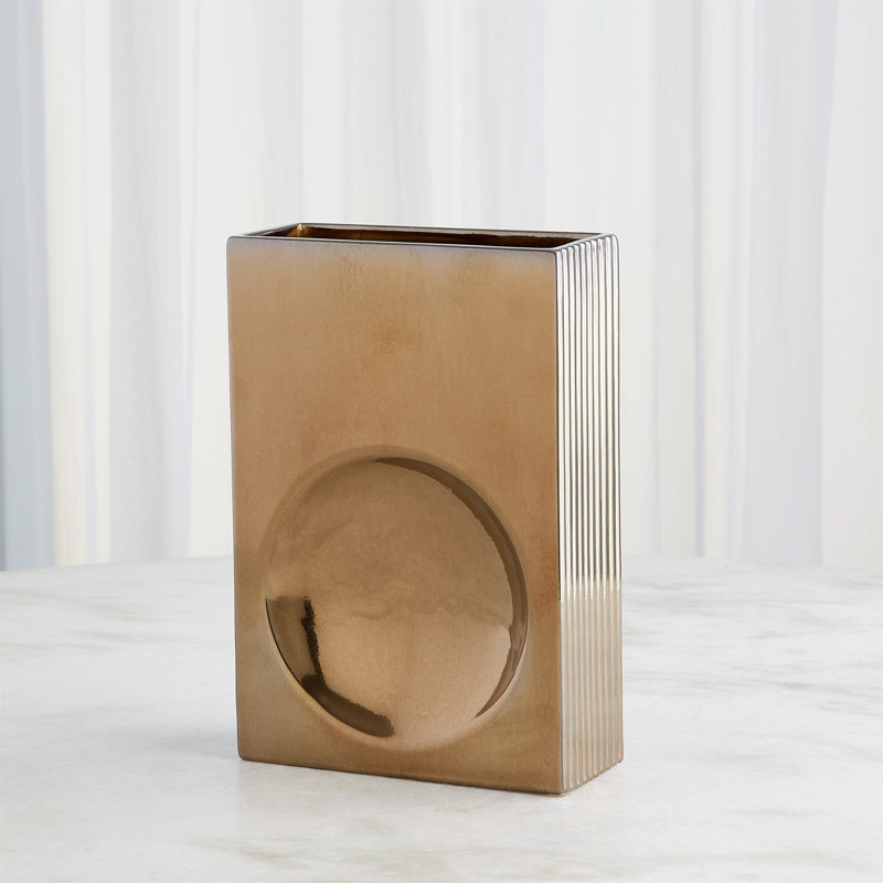 Vase Symbiotic - Bronze, H 14 po x l 9,25 po x P 4 po