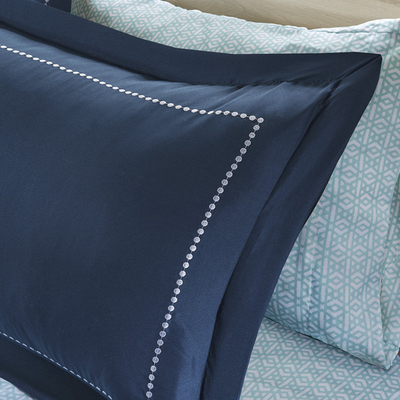 Ensembles de literie Boho, édredon en polyester bleu marine, décoration de chambre confortable
