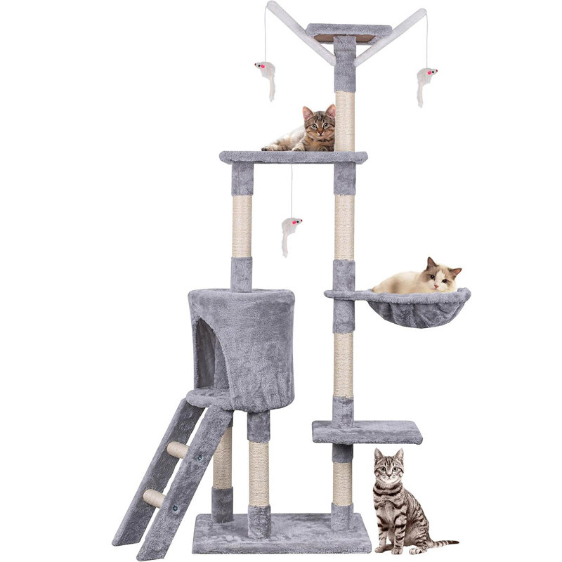 145cm H Cat Tree, Grey