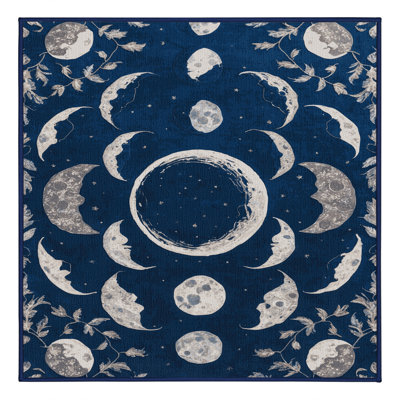 Tapis bleu lavable à la machine