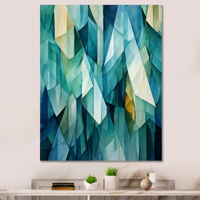Tessellations bleu sarcelle - formes abstraites, reproduction sur toile