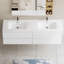Meuble-lavabo flottant 70,88 po avec double lavabo
