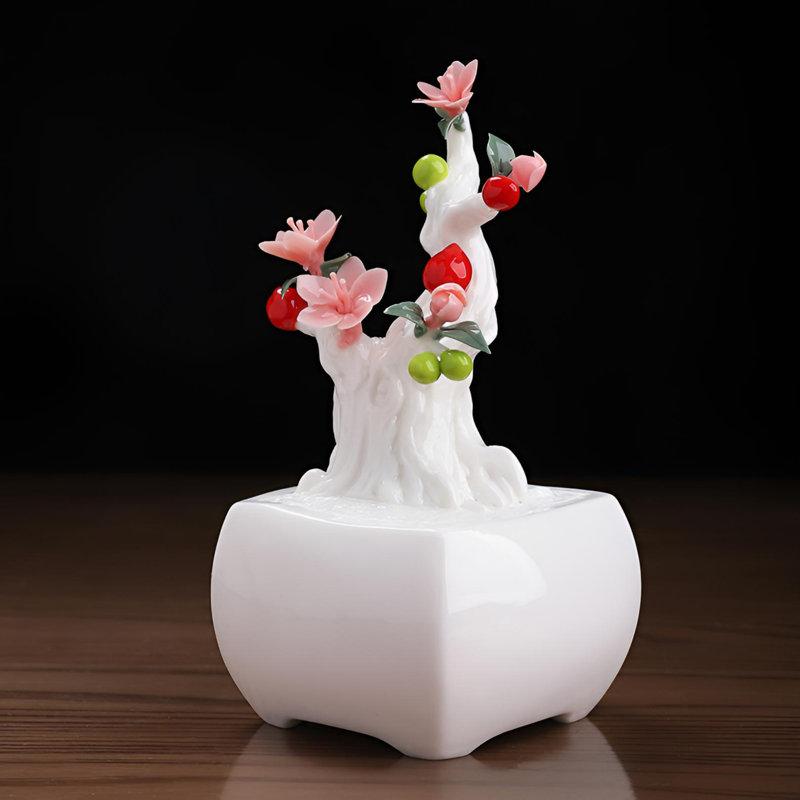 Ornement en céramique Peach Blossom pour bureau