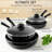 6 Piece Nonstick Cookware Set, Pots And Pans Set Non Stick With Glass Lid, Induction Cookware, Stay Cool Handle, PTFE/PFOA, Kitchen Cookware 6-Piece With Frying Pans Set & Saucepan-112230680
