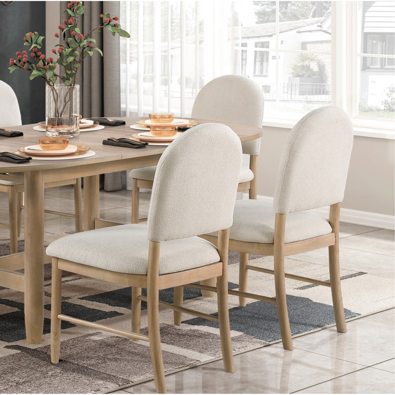 Ensemble de 2 chaises d'appoint de salle à manger à finition naturelle