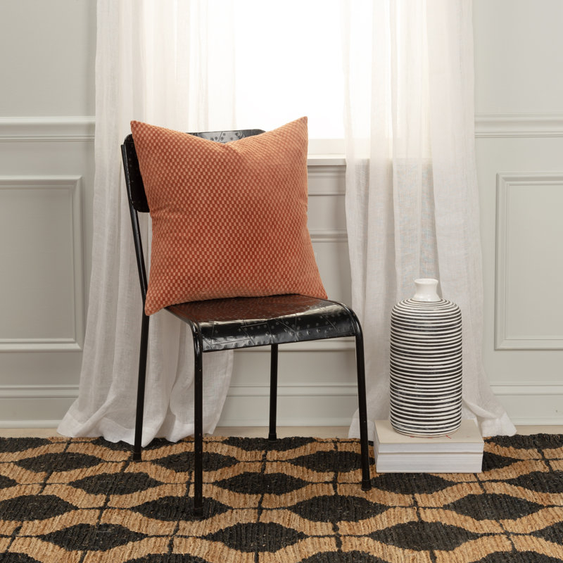 Housse de coussin rectangulaire avec insert lombaire 100% coton Zoya, Terra Cotta