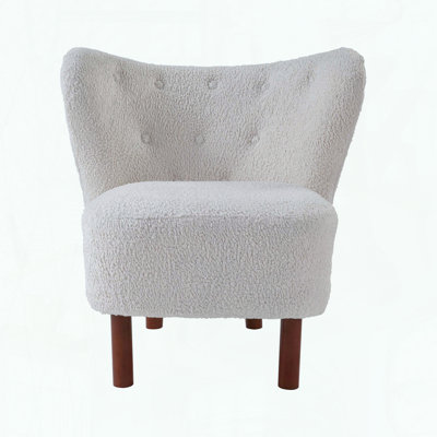Teddy Sherpa Accent Chair with Wingback Design