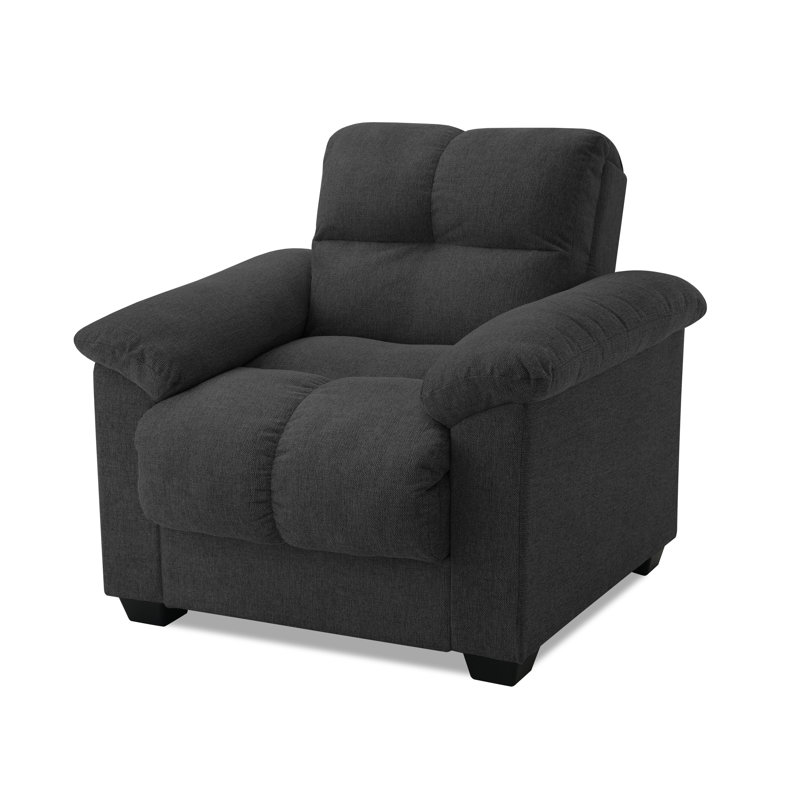 Ridwaan Armchair with Reclining Backrest, Dark Grey