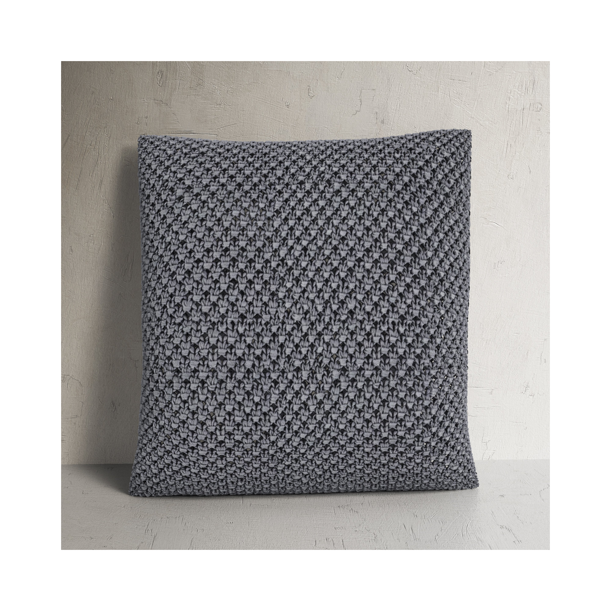 Lucile Cotton Throw Pillow, 18" x 18", Gray, No Fill