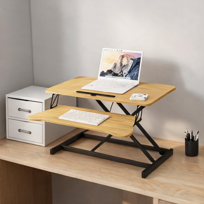 Support à deux écrans et bureau avec bureau à domicile, 32 po, conception réglable, hauteur réglable