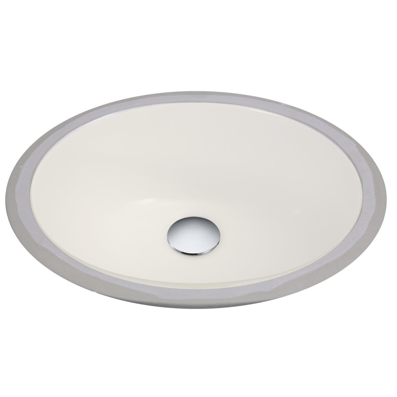 Great Point Vitreous China Oval Undermount Bathroom Sink with Overflow, Bisque