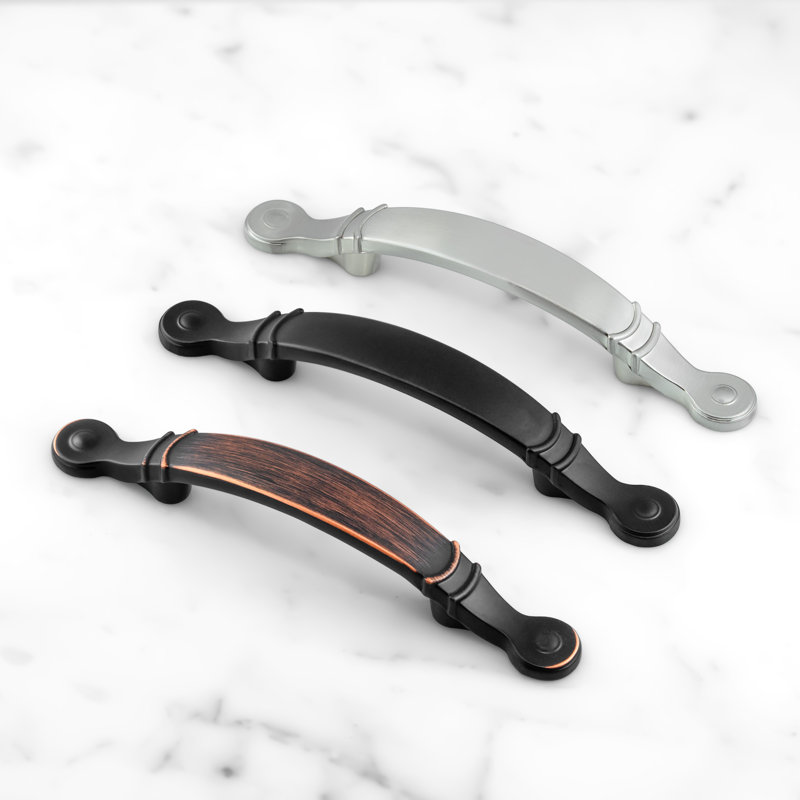 Satin Nickel Arched Cabinet Pulls with Mounting Hardware