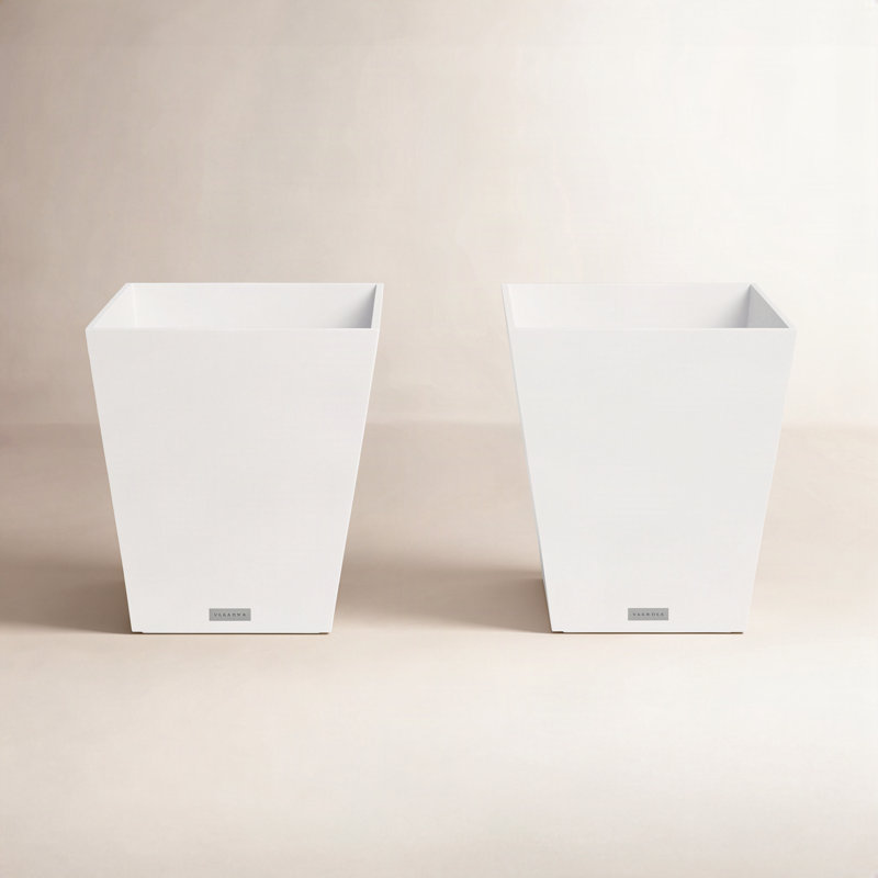 Pot à fleurs Pure Series Nobleton, H 22 po x l 19 po x P 19 po, Ensemble de 2, Blanc