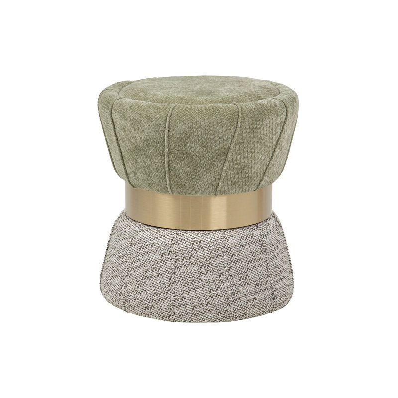 VELVET PUFF 40X40x44 CM, Green, Grey