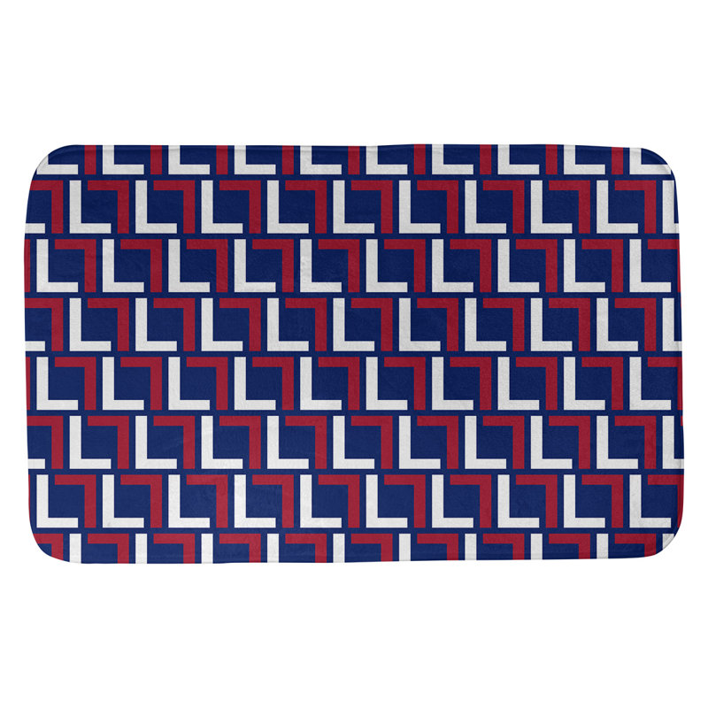 Tapis pour salle de bain Baltimore, l 21 po x L 34 po, Dark Blue/White/Red