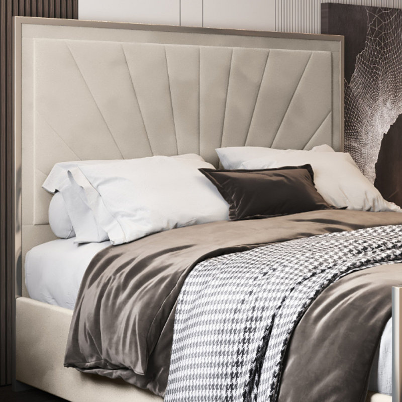 Anterrius Upholstered Bed, Single (3'), Beige