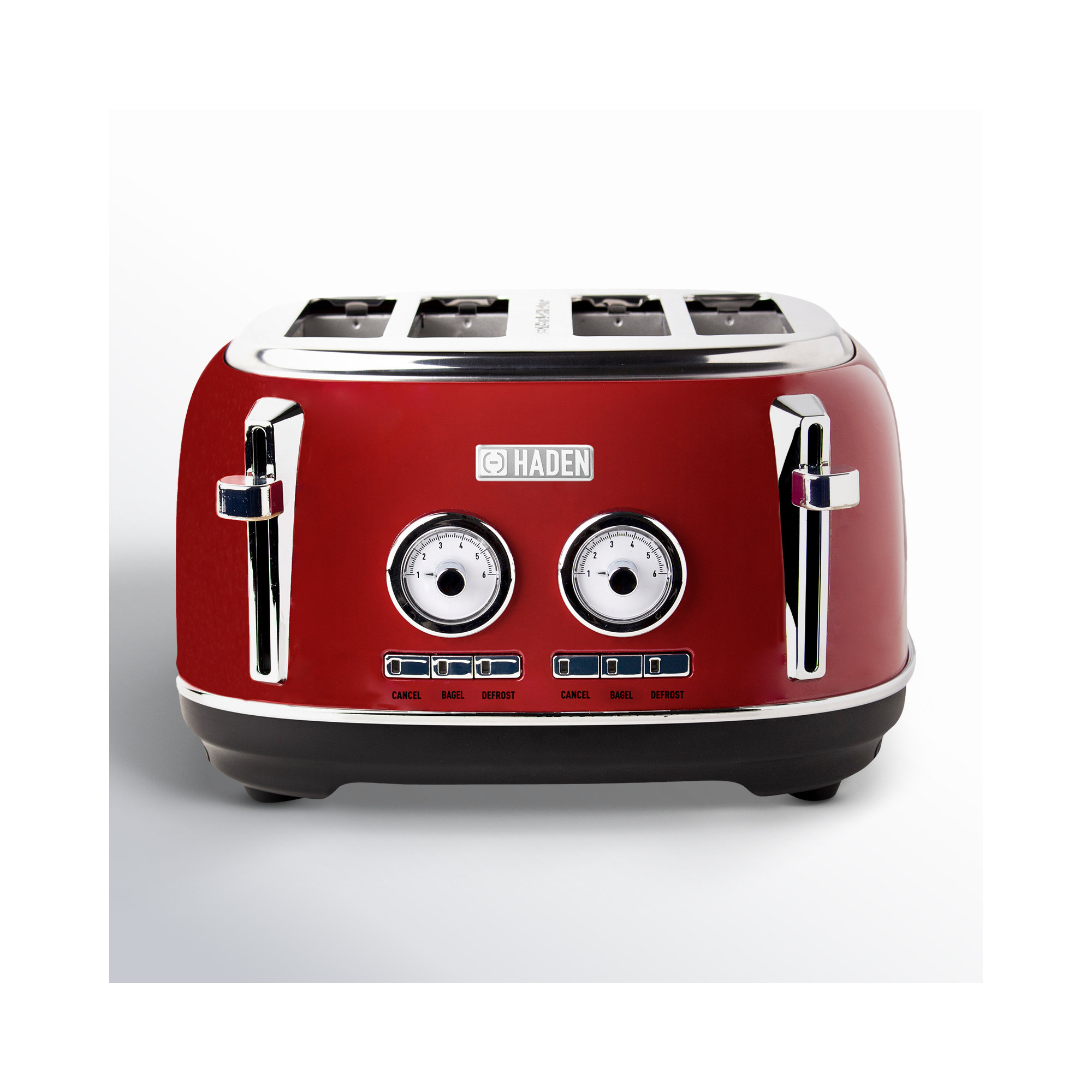 HADEN Dorset 4-Slice Wide Slot Toaster, Rectory Red