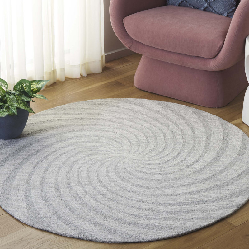 Novelty 201 80% Wool; 20% Cotton Spiral Rug, Round 3'