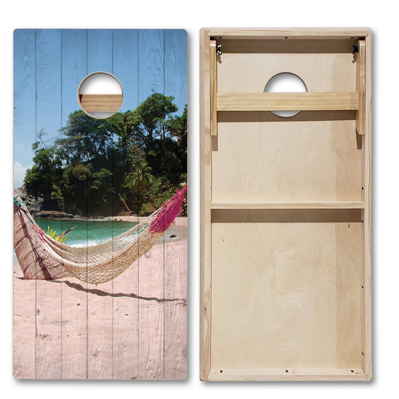 Tailgating Pros Solid Wood Foldable Cornhole Set with Carrying Case