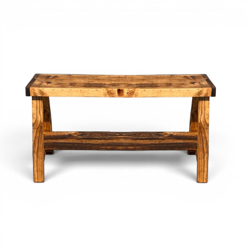 Banc de rangement en bois massif Minoo, Brun