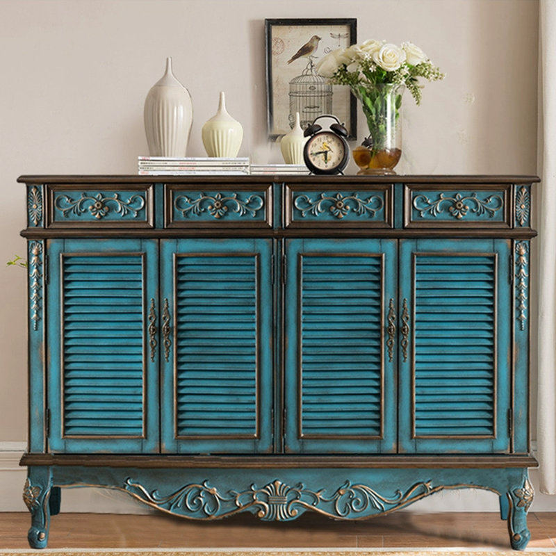 Blue Solid Wood Shoe Storage Bench, 43.31" H x 63.78" W x 13.78" D