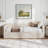 Upholstered Extendable Daybed With Trundle,Twin To Kingdesign Fabric Sofa Bed With Storage Drawers