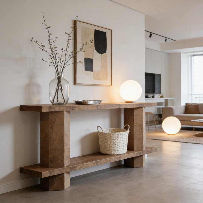 Table de chevet à 2 niveaux, table de canapé, console, table de couloir