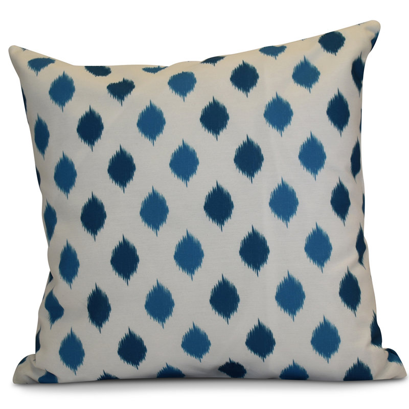 Hanukkah Geometric Outdoor Reversible Throw Pillow, 16"x16", Teal