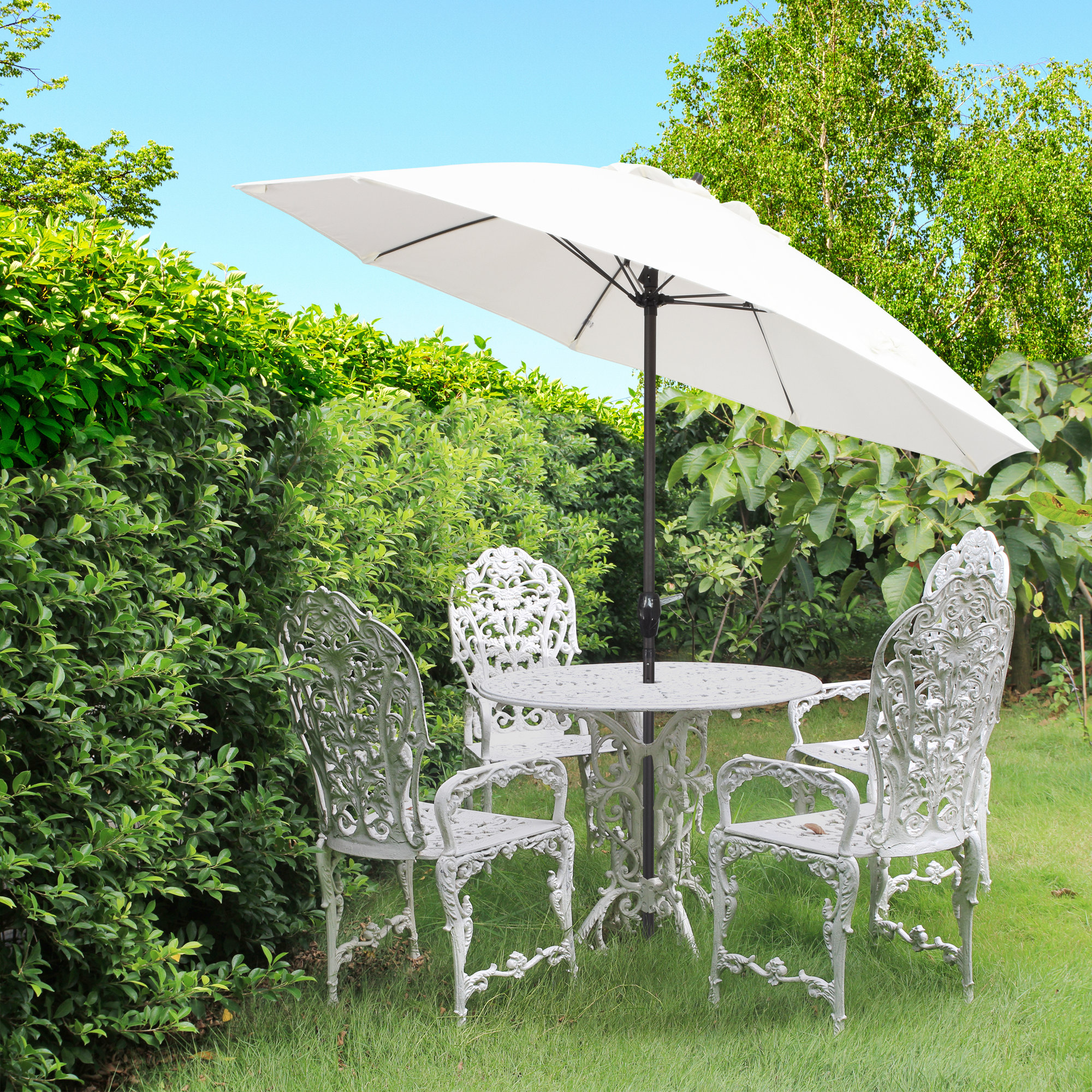 Deshaun 9' Market Sunbrella® Umbrella, Canvas Natural Sunbrella® Canvas